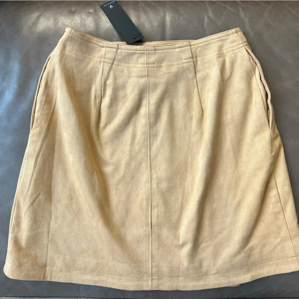 Lulus Let’s Wrap It Up Tan Suede Wrap Mini Skirt | Tan | Women’s XS - Picture 7 of 14